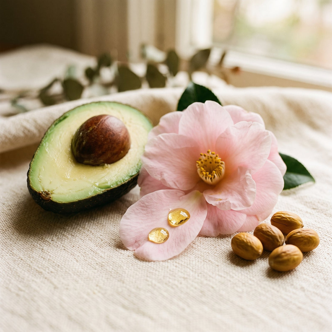 Huiles de jojoba, d’avocat et de camélia